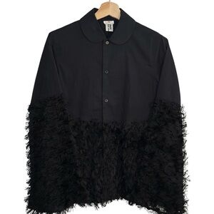 Noir Kei Ninomiya 2017AW Floral Mesh Over Shirt With Peter-pan Collar